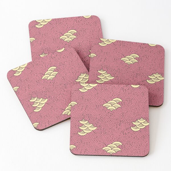 Item preview, Fish scales and waves - Japanese vintage kimono pattern designed and sold by Japan Design Prints.