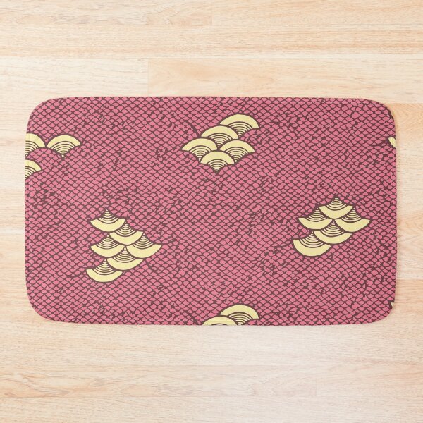 Item preview, Fish scales and waves - Japanese vintage kimono pattern designed and sold by Japan Design Prints.