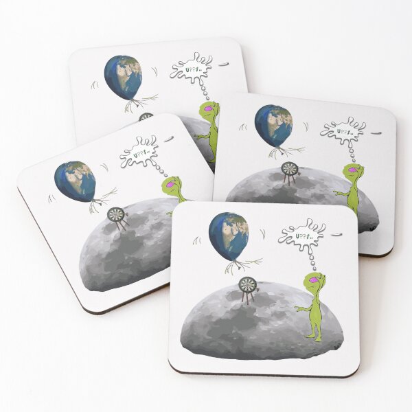Item preview, Creative fun design Alien playing darts above Earth designed and sold by Origens by Ruben G.T..