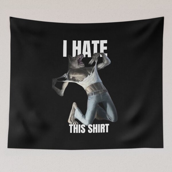 Item preview, werewolf ripping shirt meme designed and sold by Iggmedali.