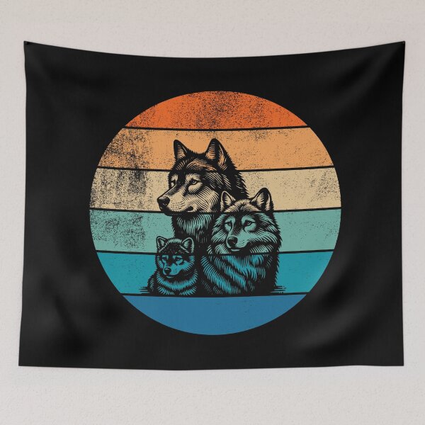 Item preview, Wolf Pack Retro Sunset designed and sold by AussieWonders.
