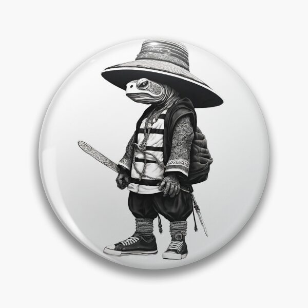 Item preview, Turtle Samurai black and white optical illusion 3 designed and sold by gao7650.