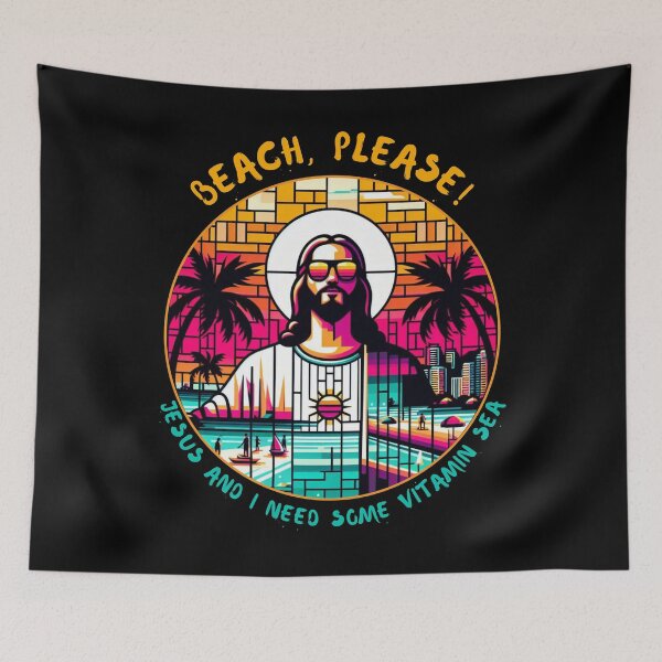 Item preview, Christian Summer: Jesus Rocks Godly Sunglasses Summer designed and sold by Tw1nsAIArt.