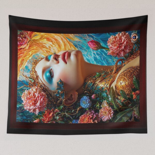 Item preview, Her Floral Delights Beautiful AI Concept Art Portrait by Xzendor7 designed and sold by Xzendor7 Digital Art Creations.