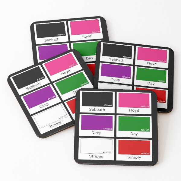 Item preview, Colors of Rock - Black Pink Purple Green White and Red (on black) designed and sold by Groenendijk.