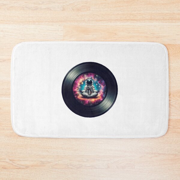 Item preview, astronaut meditates in space inside a vinyl record designed and sold by Kondi-Art.