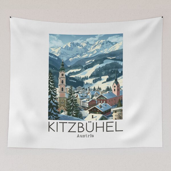 Item preview, A Vintage Travel Illustration of Kitzbühel - Austria designed and sold by GoodOldVintage.