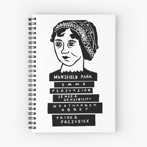 Item preview, Jane Austen and Her Book Stack Linocut designed and sold by louweasely.