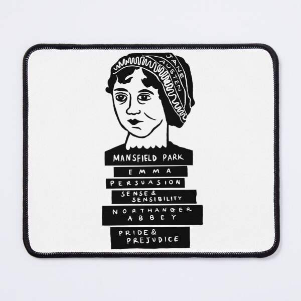 Item preview, Jane Austen and Her Book Stack Linocut designed and sold by louweasely.