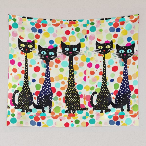Item preview, LL Dreams Water Colored Polka Dots Cat Pattern 15 designed and sold by LLdreams.