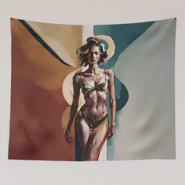 Item preview, Expressive Abstract Art: Bold Brushstrokes of Female Figures designed and sold by MarinaFila.