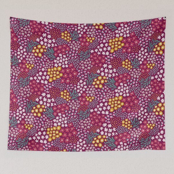 Item preview, Autumn floral ditsy in Merlot red designed and sold by Kishiandstar.