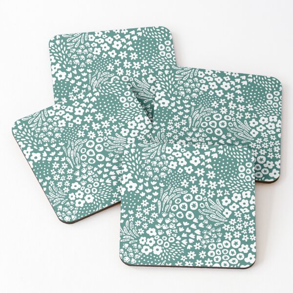 Item preview, Floral Ditsy Pattern in Emerald Green designed and sold by Kishiandstar.