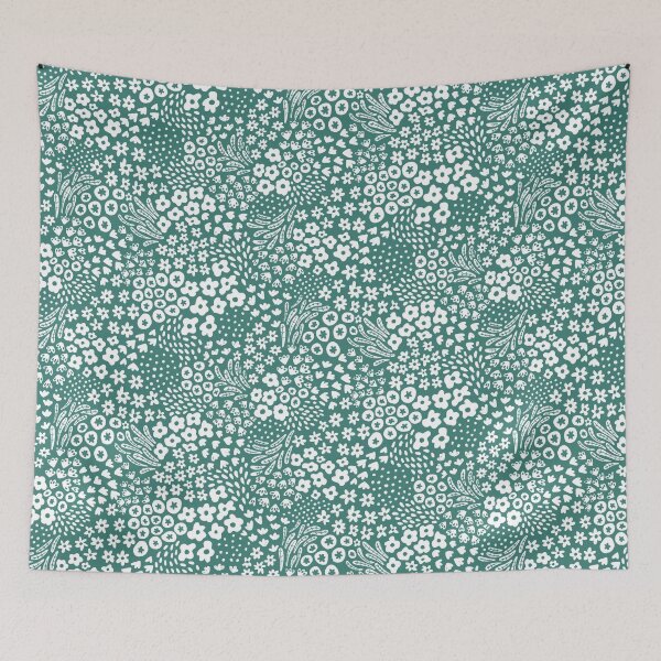 Item preview, Floral Ditsy Pattern in Emerald Green designed and sold by Kishiandstar.