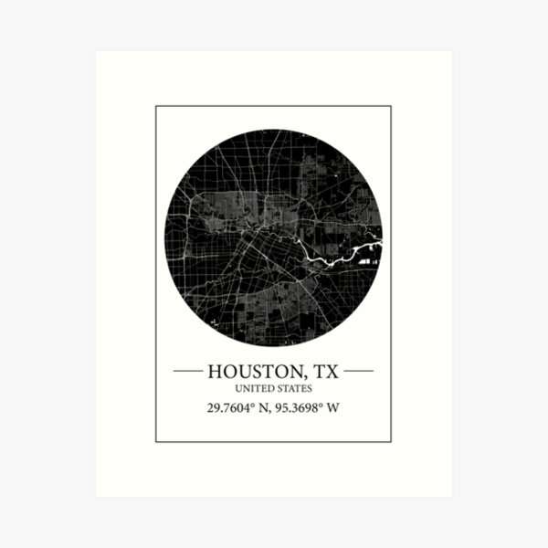 Item preview, Houston map designed and sold by Mapmingle.