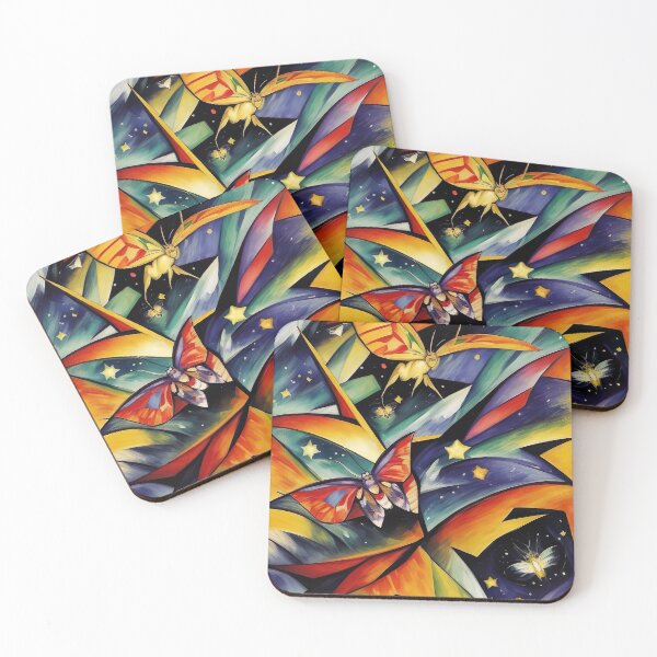 Item preview, Majestic moths in the sparkling night sky with stars designed and sold by Frostquest.
