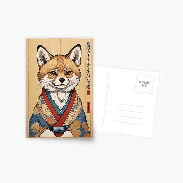 Item preview, Cute Fox with Japanese Background: Adorable Wildlife Scene designed and sold by KTOShop.