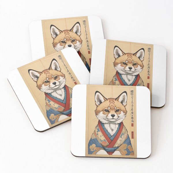 Item preview, Cute Fox with Japanese Background: Adorable Wildlife Scene designed and sold by KTOShop.