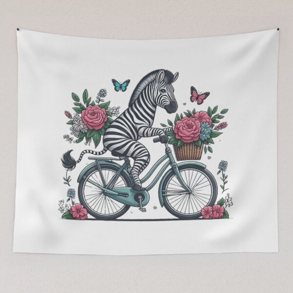 Item preview, Cute zebra on a bicycle  designed and sold by Culmika.