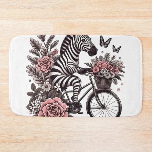 Item preview, Cute zebra on a bicycle  designed and sold by Culmika.