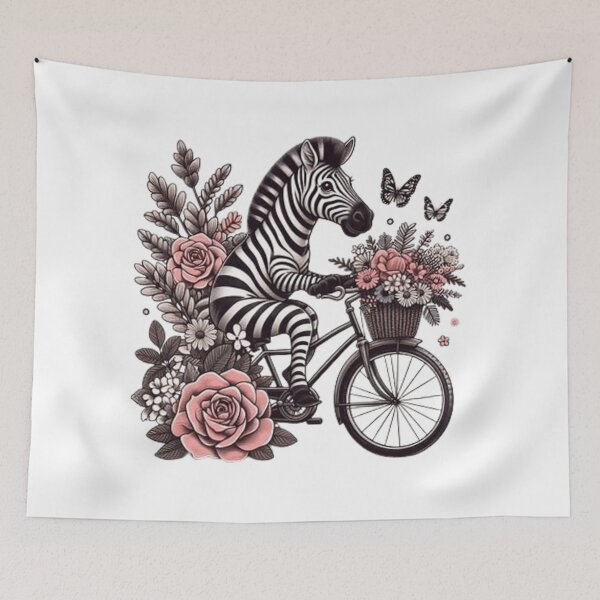 Item preview, Cute zebra on a bicycle  designed and sold by Culmika.