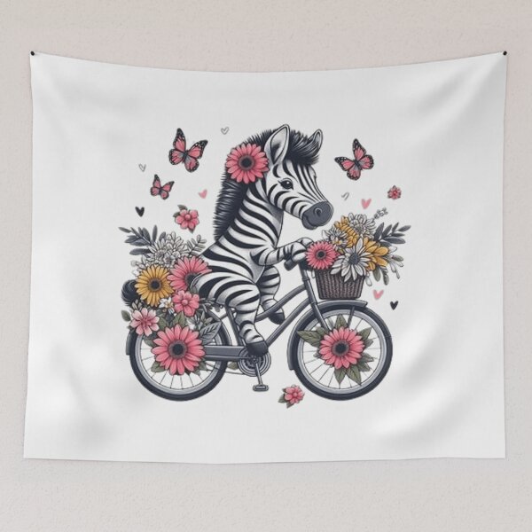 Item preview, Cute zebra on a bicycle  designed and sold by Culmika.