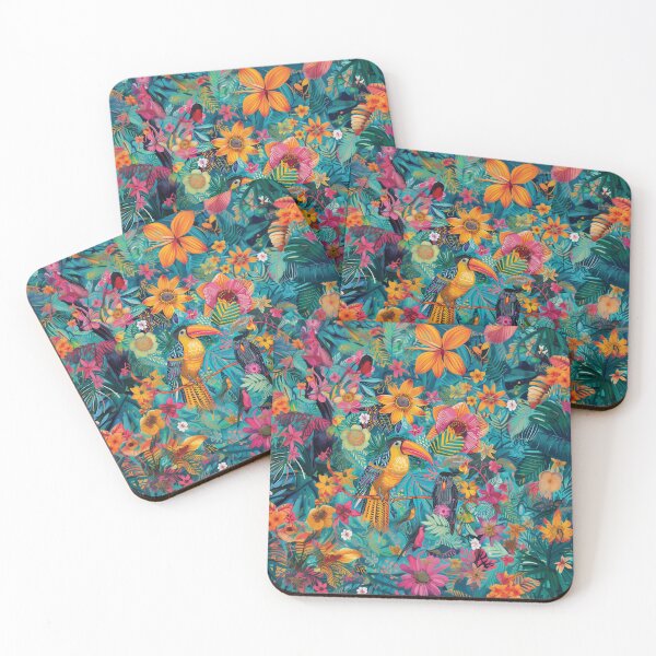 Item preview, rainforest bird Pattern, Toco Toucan, Spring Pattern, Floral, leaves, flower  designed and sold by Nordic Ch.