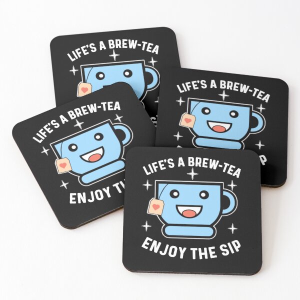Item preview, Life's A Brew-Tea Enjoy The Sip, Cute Funny Kawaii Tea Cup Pun  designed and sold by Sunserize Designs.