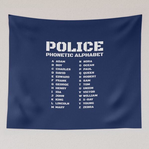 Item preview, Police Phonetic Alphabet Codes White designed and sold by AnnSign.