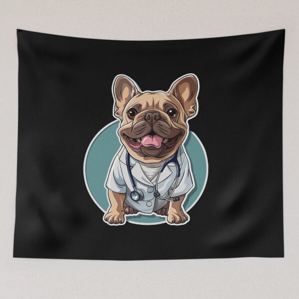 Item preview, French Bulldog Dogtor funny Sticker designed and sold by artMadlen.