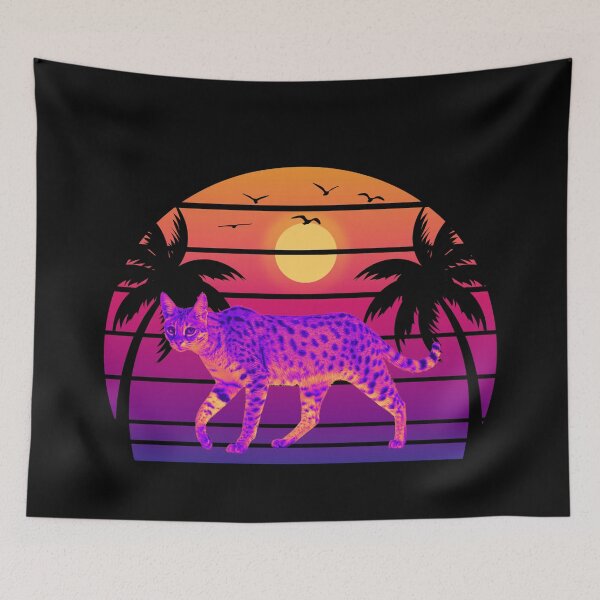 Item preview, Serval Retro Sunset designed and sold by AussieWonders.