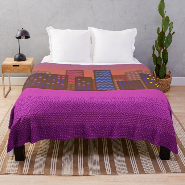 Item preview, Purple Neon Retro 90s City Pixel Art Style designed and sold by MusicArtAndGrind.