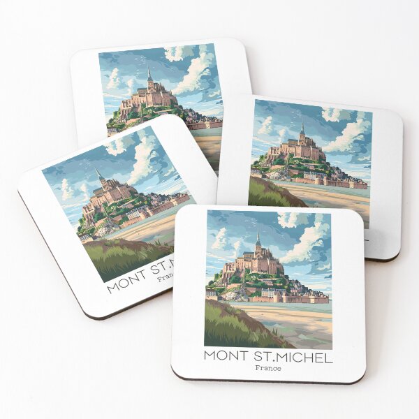 Item preview, A Vintage Travel Illustration of Mont Saint Michel - France designed and sold by GoodOldVintage.