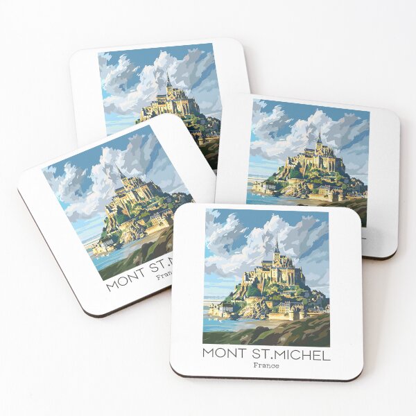 Item preview, A Vintage Travel Illustration of Mont Saint Michel - France designed and sold by GoodOldVintage.
