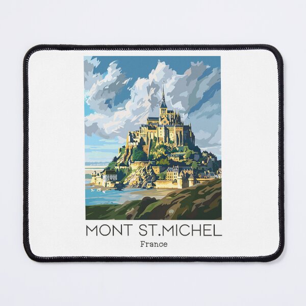 Item preview, A Vintage Travel Illustration of Mont Saint Michel - France designed and sold by GoodOldVintage.