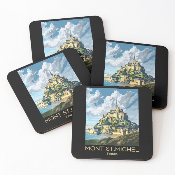 Item preview, A Vintage Travel Illustration of Mont Saint Michel - France designed and sold by GoodOldVintage.