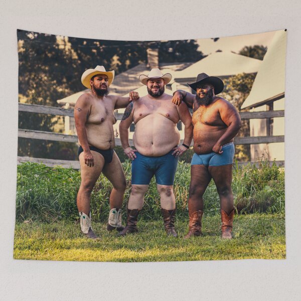 Item preview, Three Bearded Men in Cowboy Hats designed and sold by Other Kafka Art.