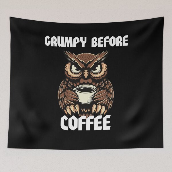 Item preview, Grumpy Before Coffee Owl Coffe Lover designed and sold by shadowisper.