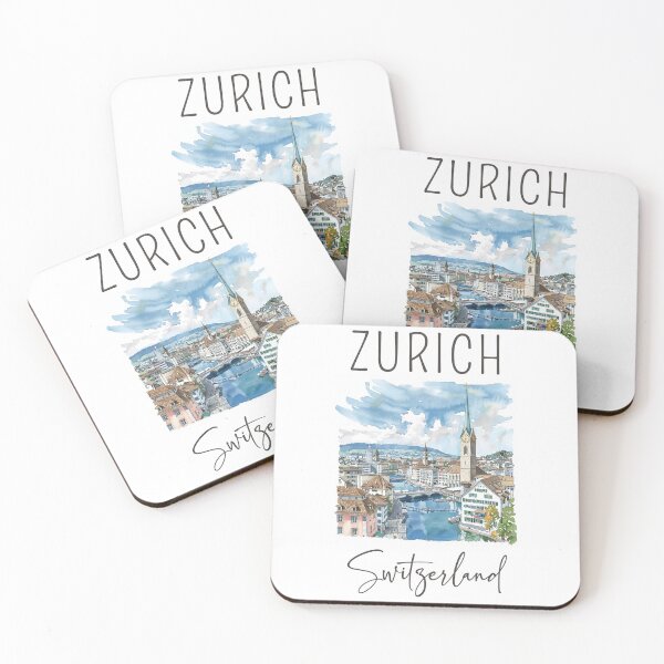 Artikelvorschau, Ein Aquarelldesign von Zürich – Schweiz entworfen und verkauft von Sketch-Shack.