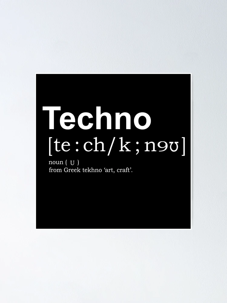 Thumbnail 1 of 3, Poster, Techno dictionary designed and sold by Rave-On.