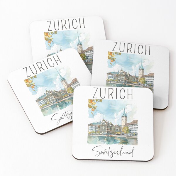 Artikelvorschau, Ein Aquarelldesign von Zürich – Schweiz entworfen und verkauft von Sketch-Shack.