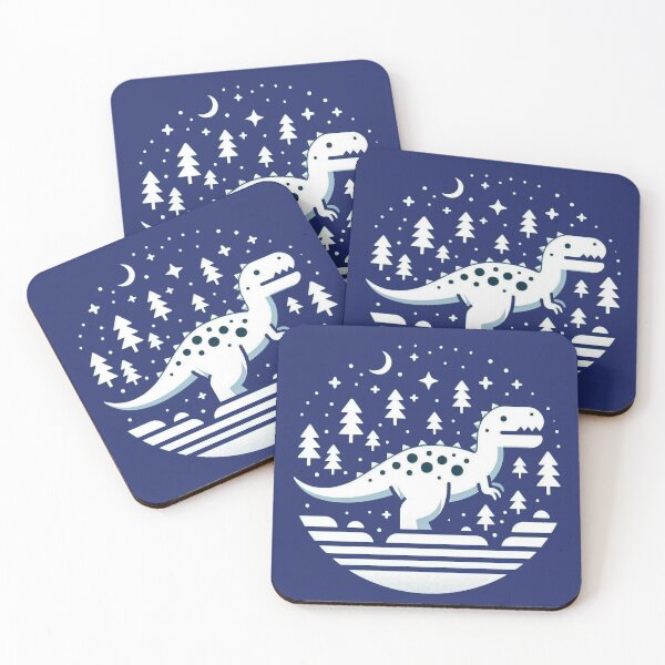 Item preview, White Pixel Christmas Dino designed and sold by Vkinsify.