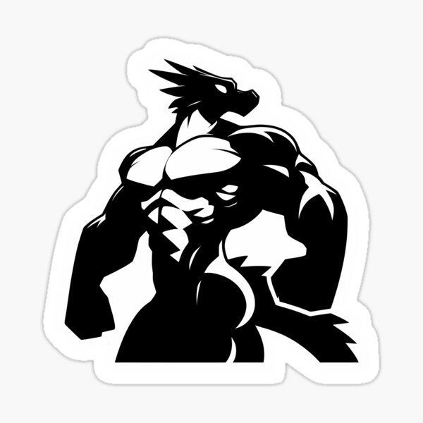 Item preview, Simple Anthro Furry Dragon Silhouette designed and sold by BlueBullBazaar.