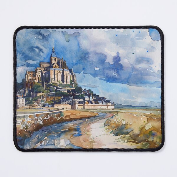 Item preview, A Watercolor Design of Mont Saint Michel - France designed and sold by Sketch-Shack.