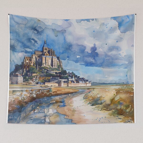 Item preview, A Watercolor Design of Mont Saint Michel - France designed and sold by Sketch-Shack.