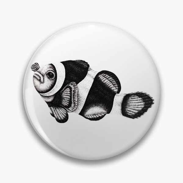 Item preview, Black onyx clownfish drawing designed and sold by LorenDowding.