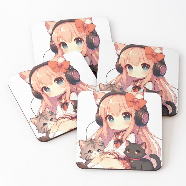 Item preview, Cute Cat Girl with Cats designed and sold by Hustl3AsUsu4l.