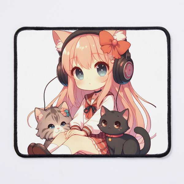 Item preview, Cute Cat Girl with Cats designed and sold by Hustl3AsUsu4l.