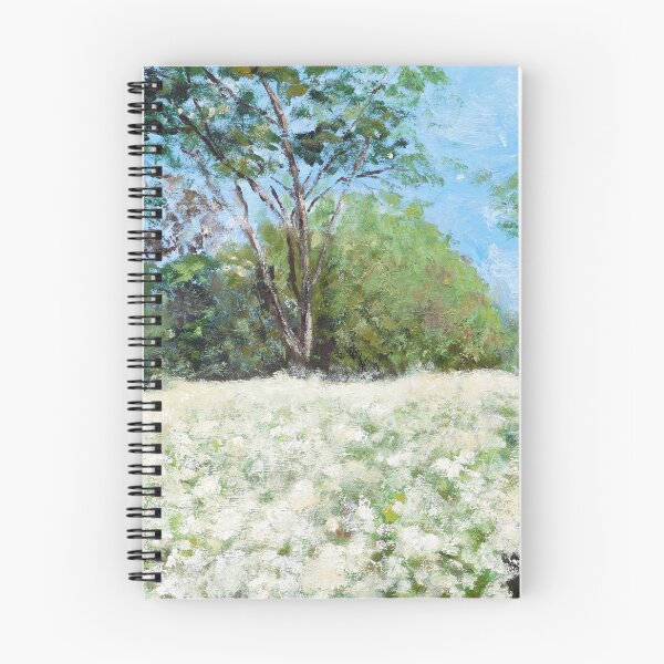 Item preview, nature landscape white wild carrot wildflower oil painting hand painted  designed and sold by SelenePaintings .