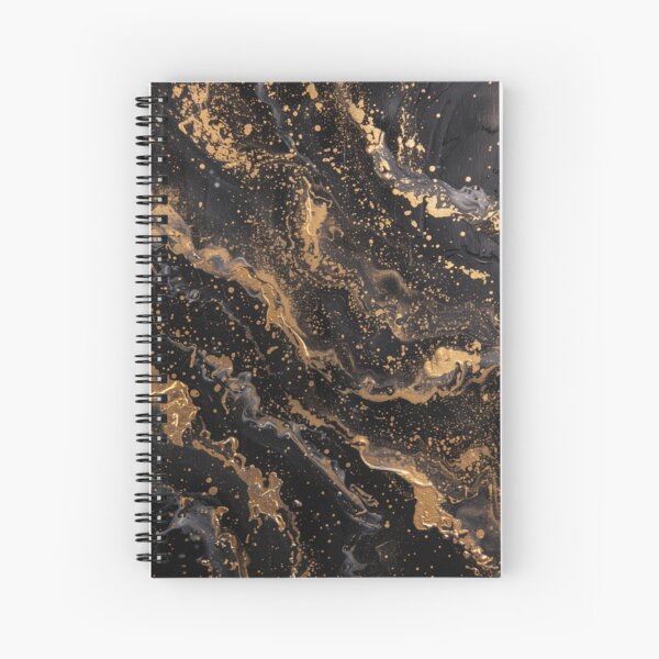 Item preview, Notebook or Phone Case Black Gold Fake Epoxy designed and sold by LaurenMaryStore.